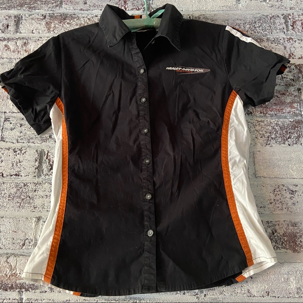 Women’s Harley Davidson button down short sleeved shirt
